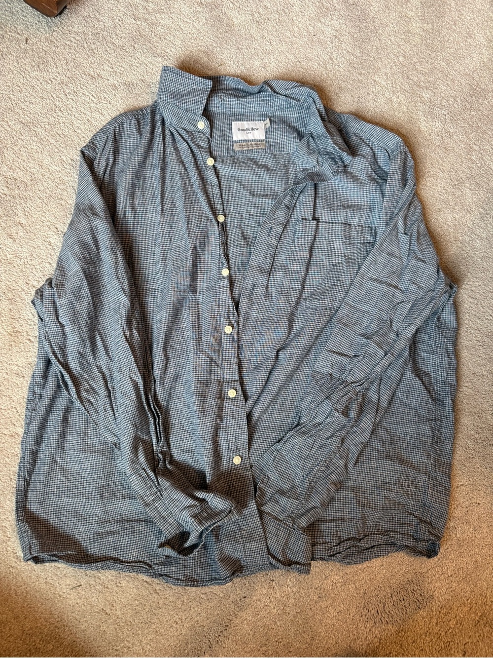 mens long sleeved collared button down shirt goodfellow & co